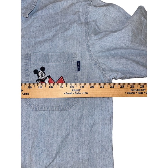 90's Disney Mickey Mouse Vintage Denim‎ Button Down Size: Large - Picture 5 of 5